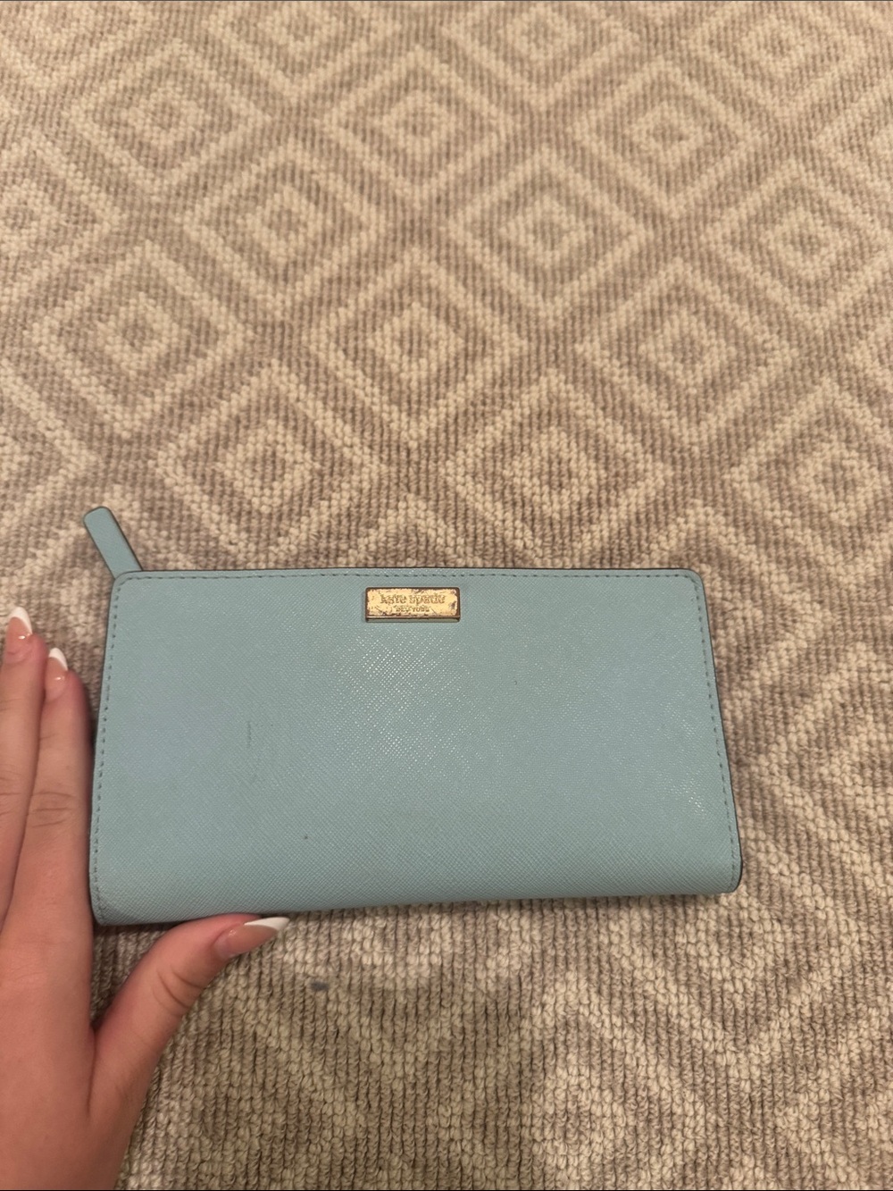 kate spade Sky Blue Saffiano Zip-Around Wallet